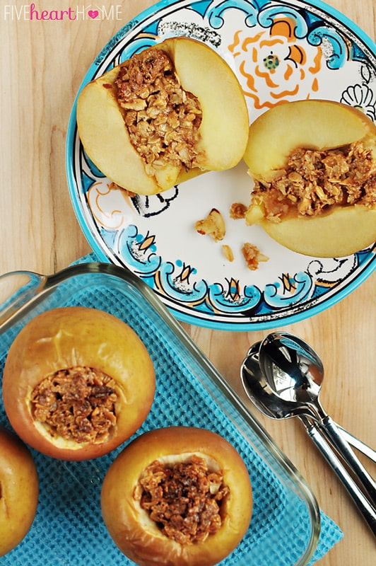 Baked Stuffed Apples with Peanut Butter Granola Dessert Now Dinner Later