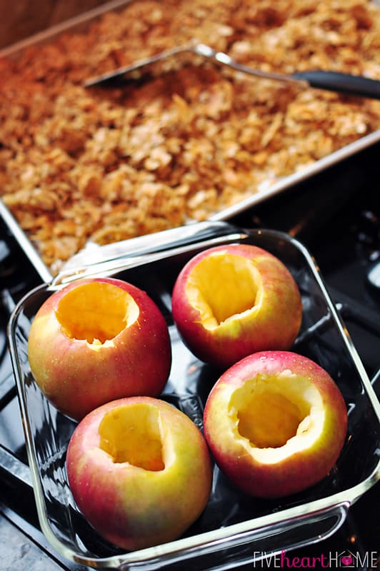 Baked Stuffed Apples with Peanut Butter Granola Dessert Now Dinner Later