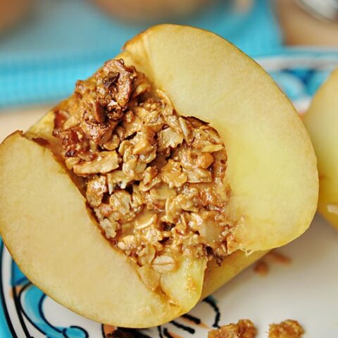 Baked Stuffed Apples with Peanut Butter Granola