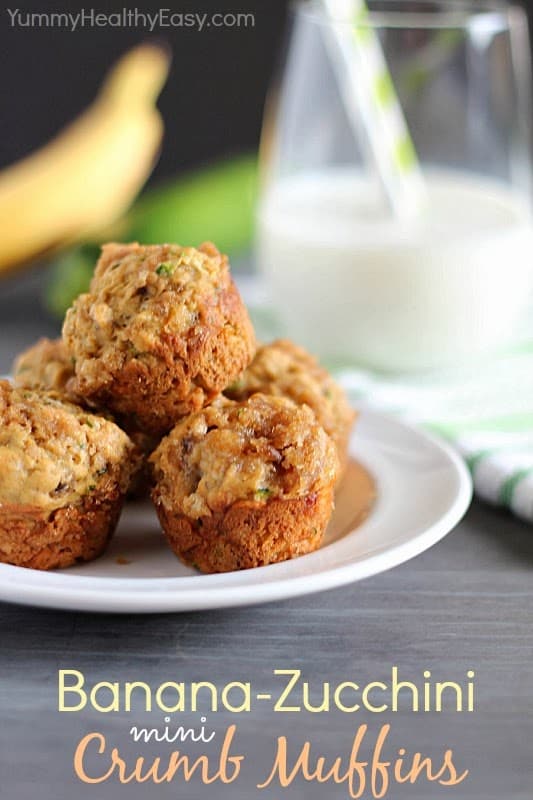 Healthy Banana-Zucchini Mini Crumb Muffins