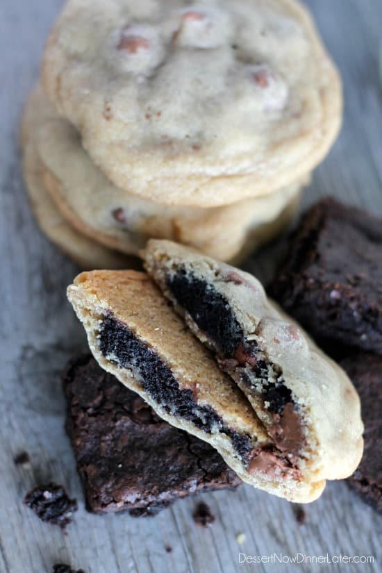 Brownie Stuffed Chocolate Chip Cookies