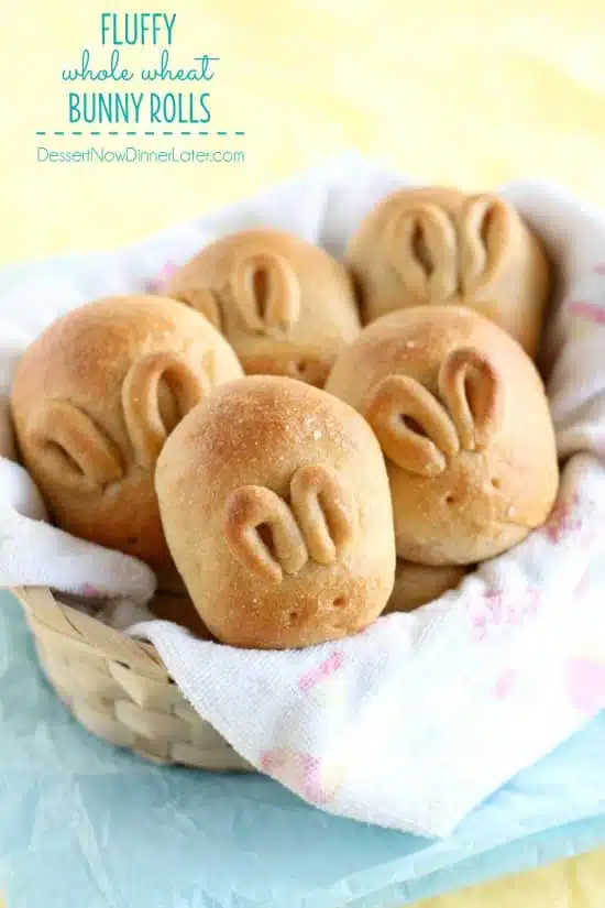 Fluffy Whole Wheat Bunny Rolls