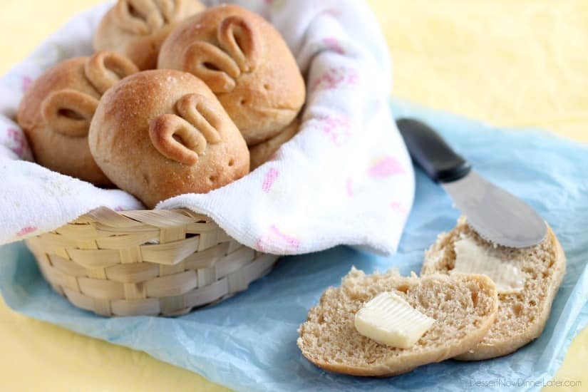 Fluffy Whole Wheat Bunny Rolls