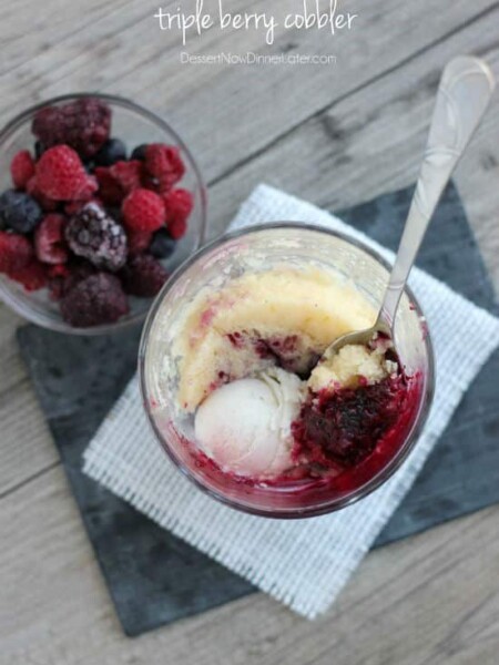 Single-Serving Triple Berry Cobbler