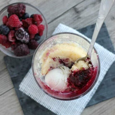 Single-Serving Triple Berry Cobbler