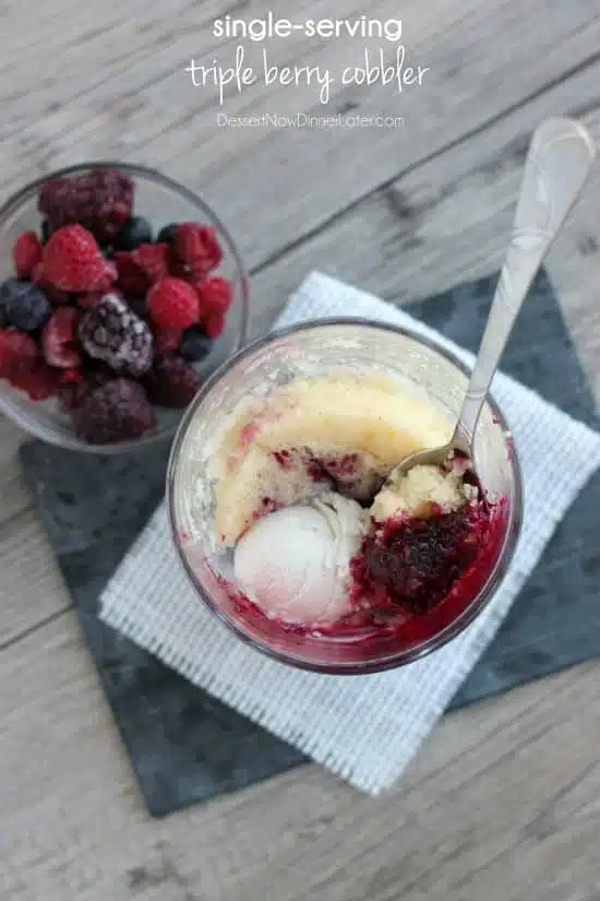 Single-Serving Triple Berry Cobbler