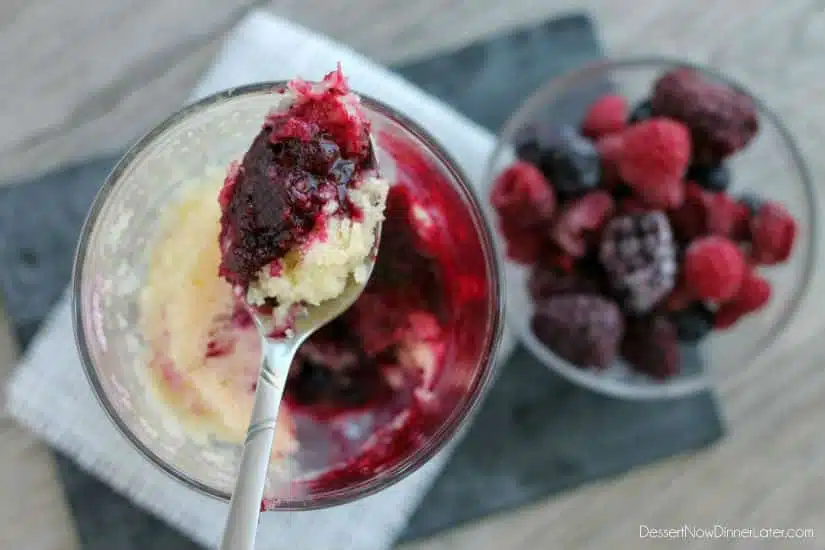 Single-Serving Triple Berry Cobbler