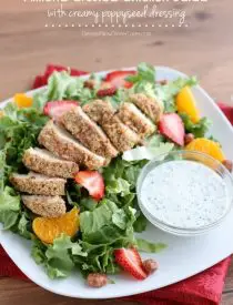 Almond Crusted Chicken Salad with Creamy Poppyseed Dressing