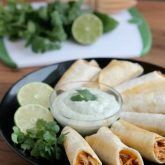 Baked Honey Lime Chicken Taquitos