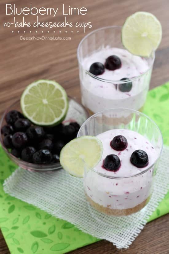 Blueberry Lime No-Bake Cheesecake Cups