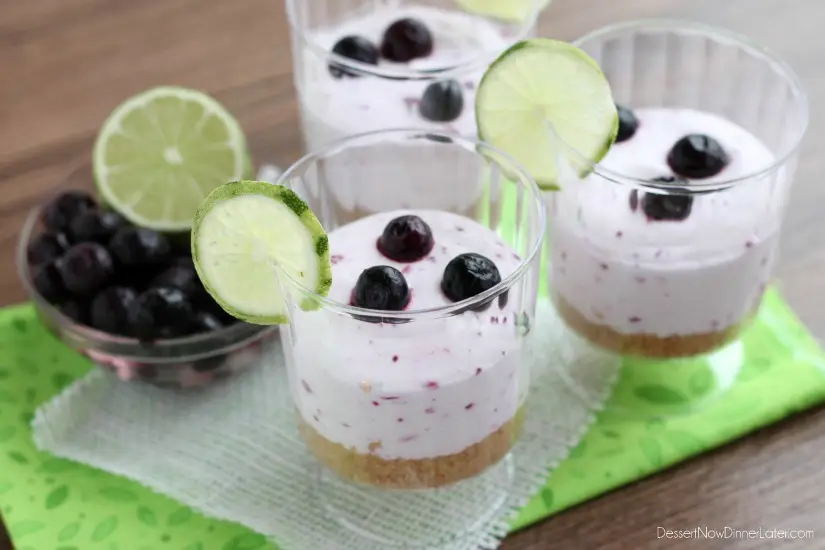 Blueberry Lime No-Bake Cheesecake Cups