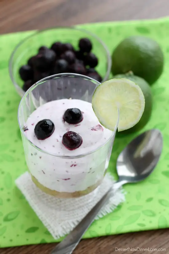 Blueberry Lime No-Bake Cheesecake Cups