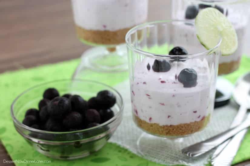 Blueberry Lime No-Bake Cheesecake Cups