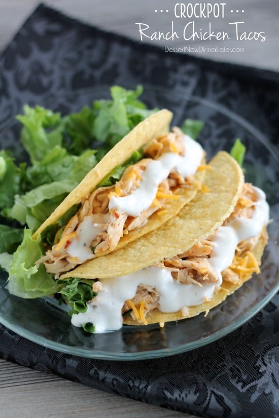 Crockpot Ranch Chicken Tacos (+ Video) | Dessert Now ...