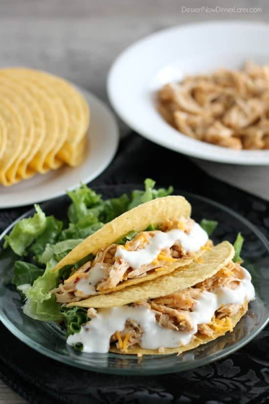 Crockpot Chicken Ranch Tacos