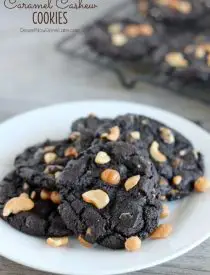 Dark Chocolate Caramel Cashew Cookies