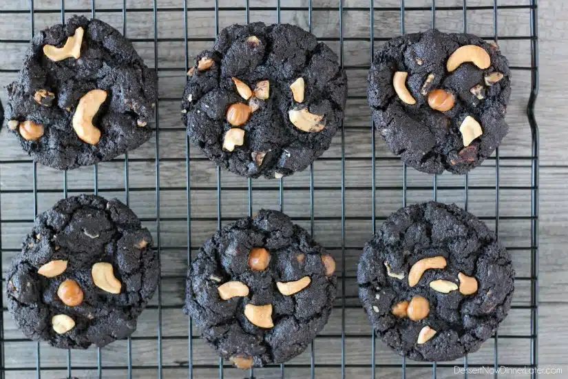 Dark Chocolate Caramel Cashew Cookies