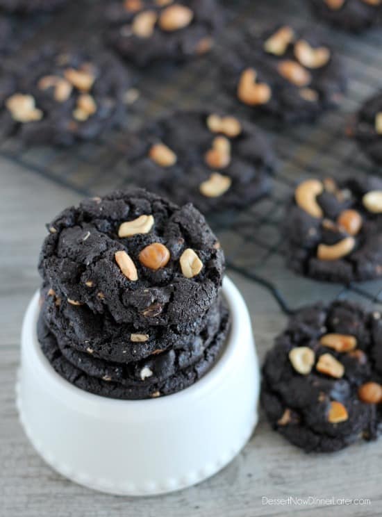 Dark Chocolate Caramel Cashew Cookies