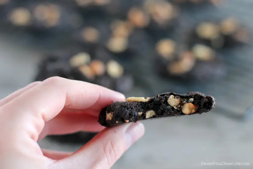 Dark Chocolate Caramel Cashew Cookies