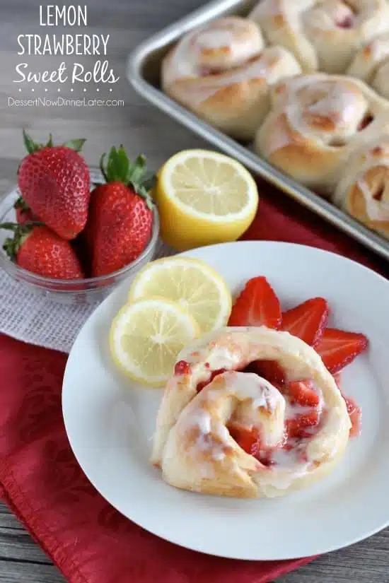 Lemon Strawberry Sweet Rolls