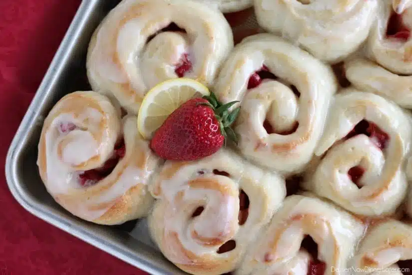 Lemon Strawberry Sweet Rolls