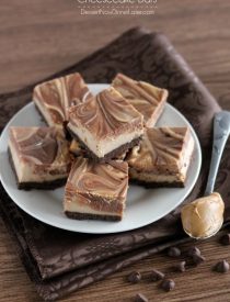 Peanut Butter Chocolate Swirl Cheesecake Bars