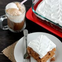 Root Beer Float Poke Cake