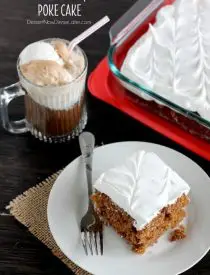 Root Beer Float Poke Cake