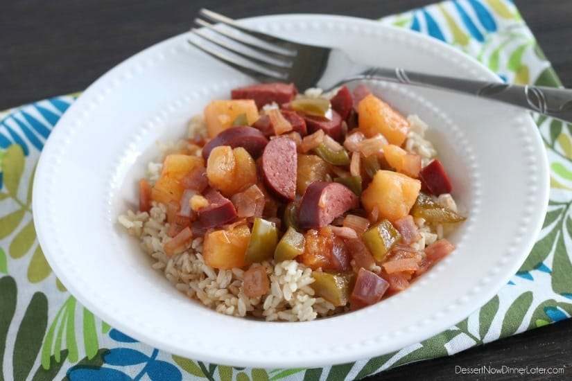 Slow Cooker Sweet and Sour Smoked Sausage | Dessert Now Dinner Later