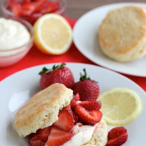 Strawberry Shortcake with Lemon Cream Sauce