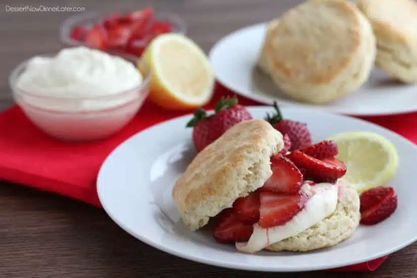 Strawberry Shortcake with Lemon Cream Sauce