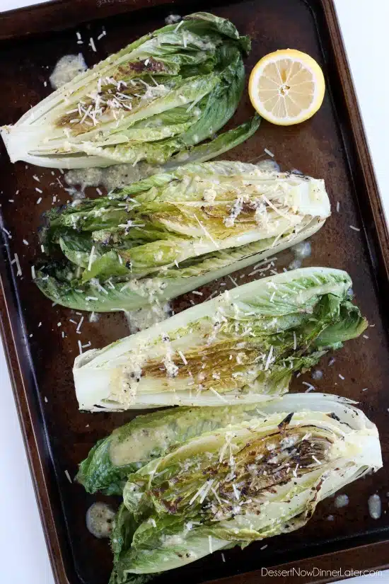  Grilled Romaine Hearts with Caesar Vinaigrette