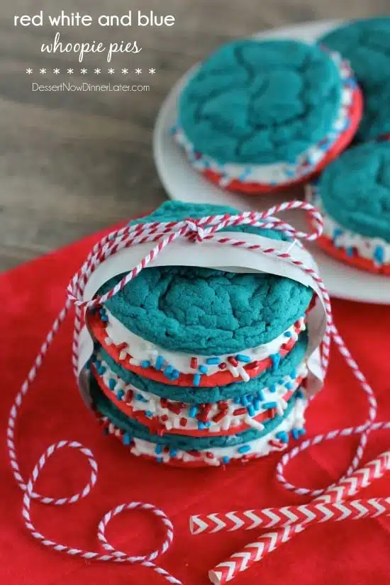 Red White and Blue Whoopie Pies