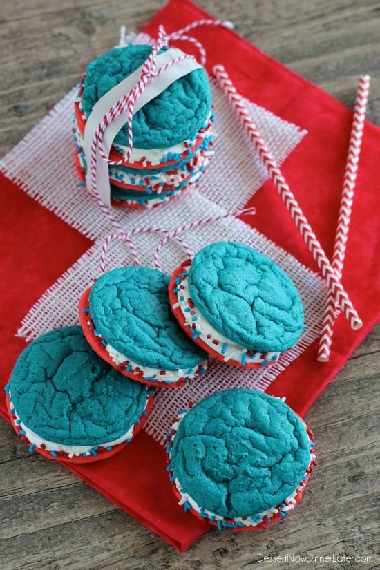 Red White and Blue Whoopie Pies