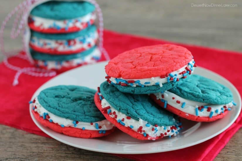 Red White and Blue Whoopie Pies