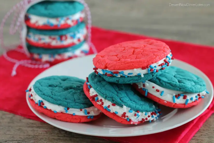 Red White and Blue Whoopie Pies