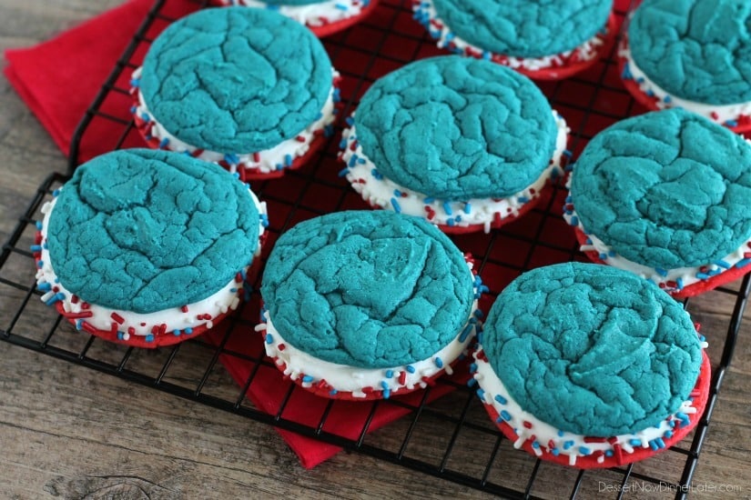 Red White and Blue Whoopie Pies