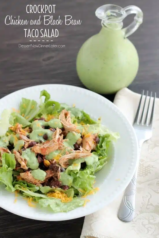  Crockpot Chicken and Black Bean Taco Salad