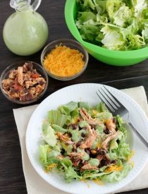 Crockpot Chicken and Black Bean Taco Salad