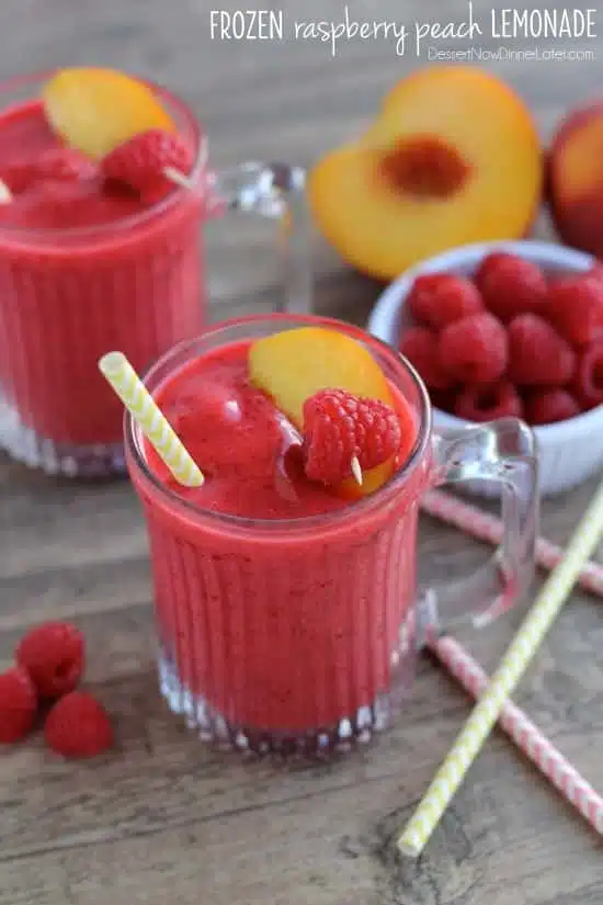 Frozen Raspberry Peach Lemonade