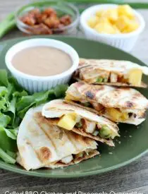 Grilled BBQ Chicken and Pineapple Quesadillas