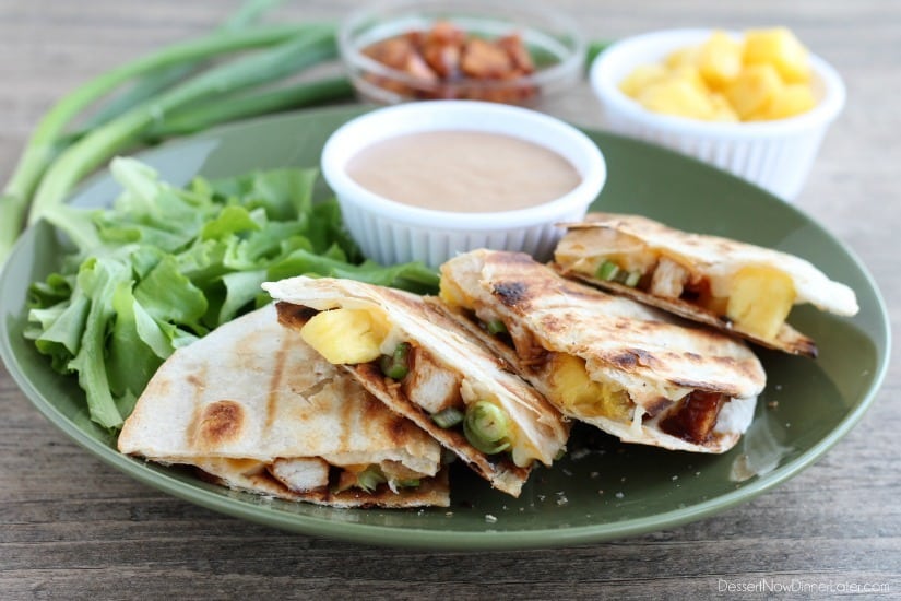 Grilled BBQ Chicken and Pineapple Quesadillas