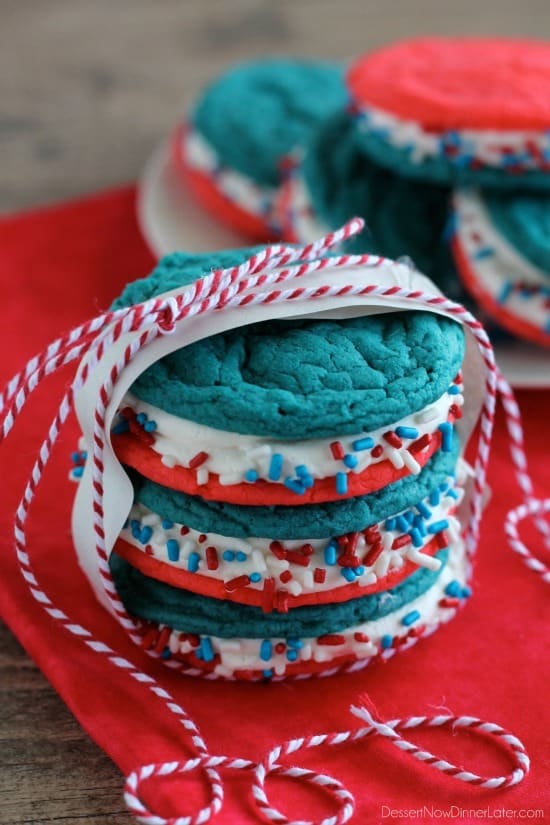 Red White and Blue Whoopie Pies