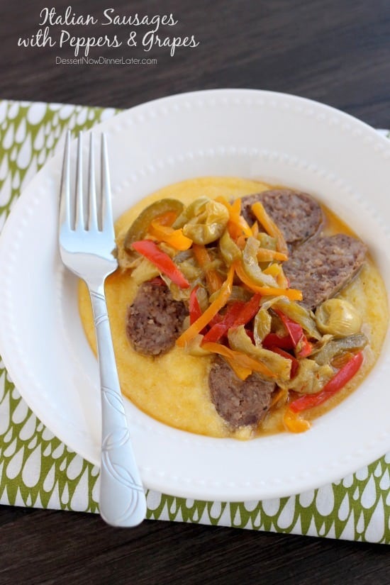 Italian Sausages with Peppers and Grapes