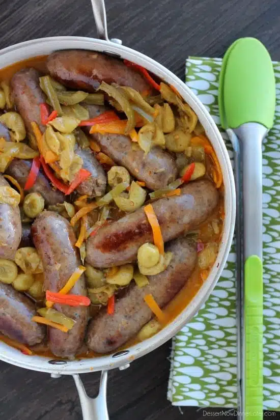  Italian Sausages with Peppers and Grapes