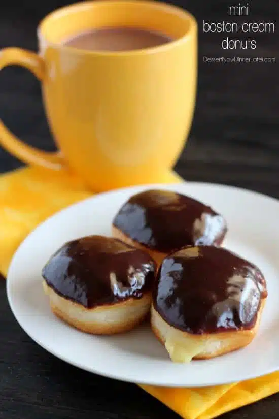 Mini Boston Cream Donuts