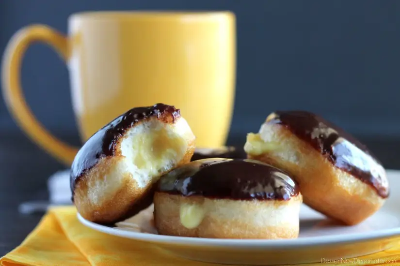 Mini Boston Cream Donuts | Dessert Now Dinner Later