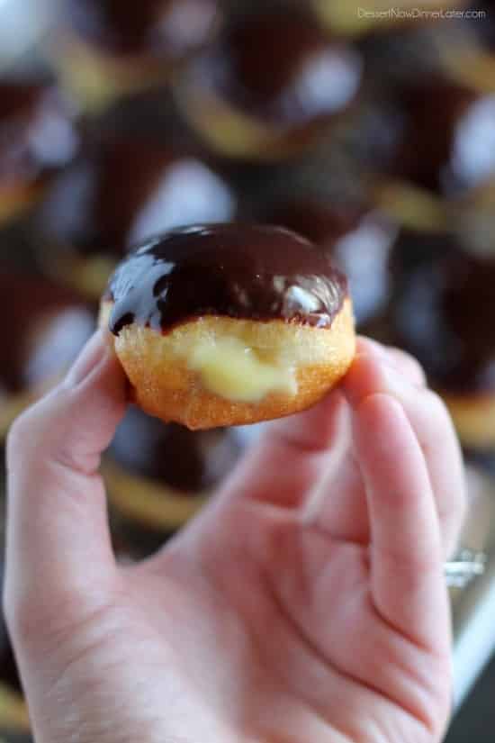 Mini Boston Cream Donuts