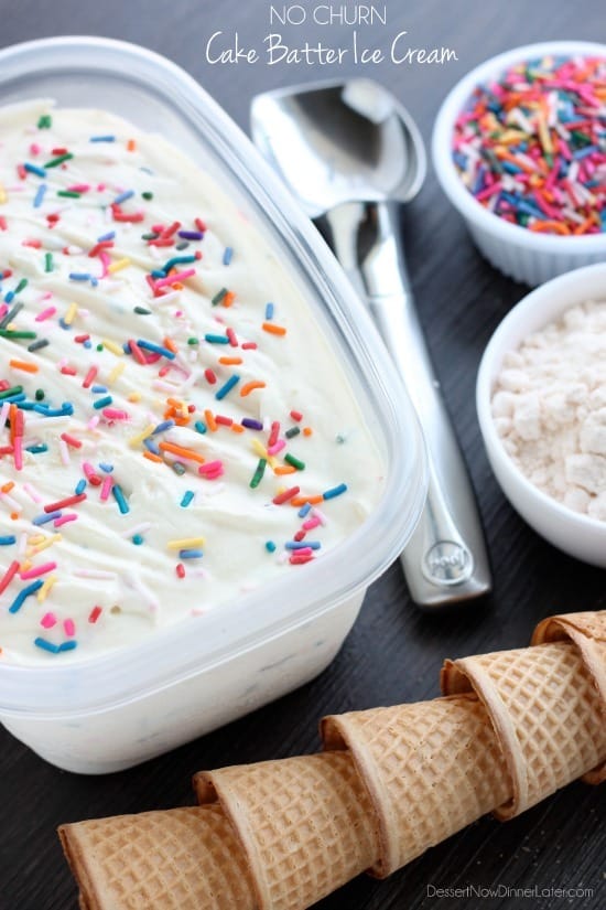  No Churn Cake Batter Ice Cream