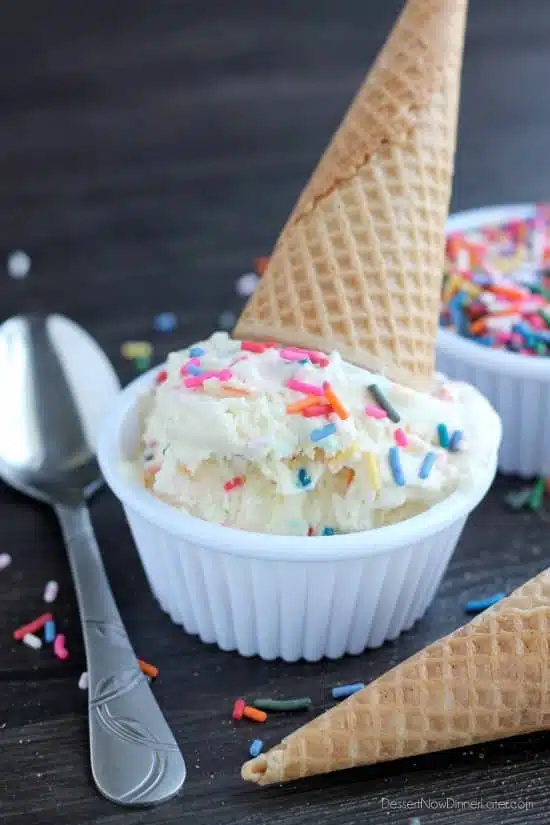 No Churn Cake Batter Ice Cream6